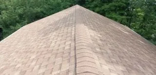 Newly installed dimensional asphalt shingle roof with ridge vent in Batavia, Ohio by Abrams Restoration